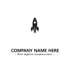 Rocket silhouette logo company design vector illustration