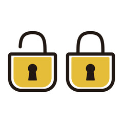 シンプルな南京錠のイラストセット