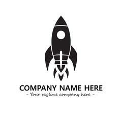 Rocket silhouette logo company design vector illustration