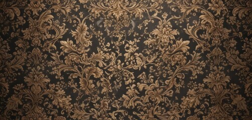 Intricate damask floral pattern, elegant ornate texture, design element, floral