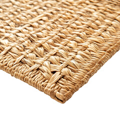 Minimalist Woven Straw Beach Mat with a Refined Design Isolated on Transparent Background