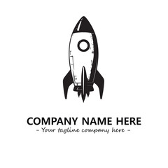 Rocket silhouette logo company design vector illustration