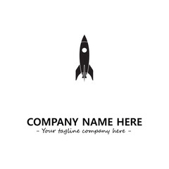Fototapeta premium Rocket silhouette logo company design vector illustration