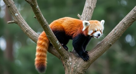 Red panda in a tree