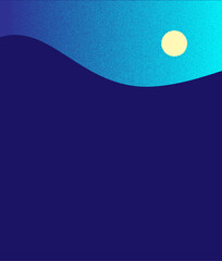 青の月夜コピースペース有りのシンプルベクターイラスト背景