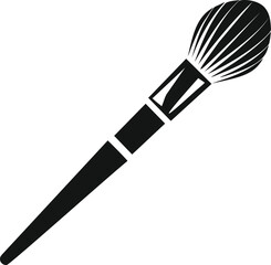 Black and white illustration of a makeup brush. Vector illustration