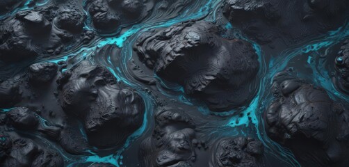Deep blue lava stone, swirling cyan patterns, abstract natural background ,  blue,  natural background