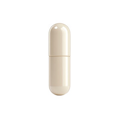 Single Beige Capsule Pill Isolated on Black Background