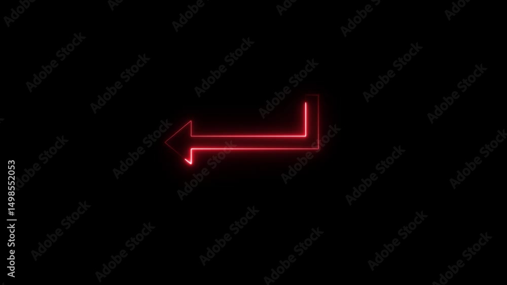Poster abstract beautiful neon arrow icon animation background. abstract direction neon arrow sign icon ani
