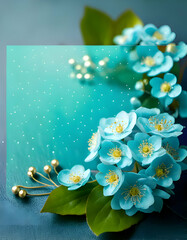 A serene arrangement of blue flowers on a textured background, evoking tranquility.