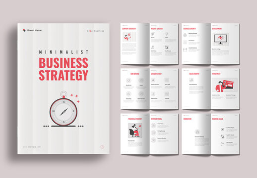 Minimalist Business Strategy Layout with Navigating Success
