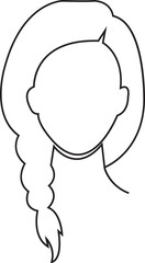 Fototapeta premium Beautiful female hairstyle line icon. Beauty salon fashion and cosmetic sign. A showcase of most exciting modern hair trend created to inspire fresh and bold ideas isolated on transparent background.