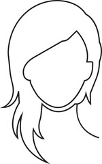 Beautiful female hairstyle line icon. Beauty salon fashion and cosmetic sign. A showcase of most exciting modern hair trend created to inspire fresh and bold ideas isolated on transparent background.