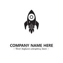 Rocket silhouette logo company design vector illustration