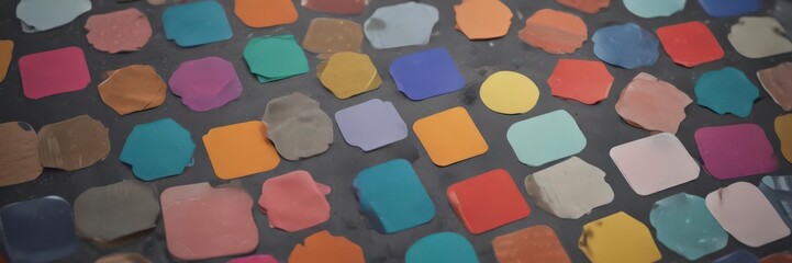 Variety of textured round and square stickers in assorted colors , sale, design element