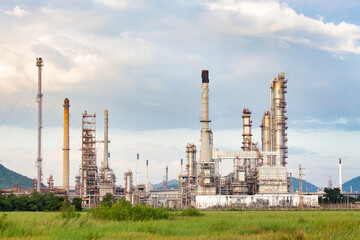 Oil gas refinery plant. May called petroleum, production or petrochemical plant. Include gas flare...