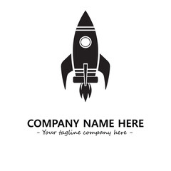 Rocket silhouette logo company design vector illustration