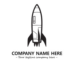 Obraz premium Rocket silhouette logo company design vector illustration