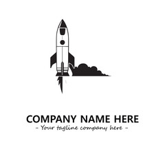 Obraz premium Rocket silhouette logo company design vector illustration