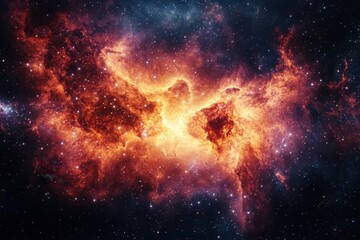 Explore this stunning cosmic nebula featuring bright colors and twinkling stars. The vibrant hues capture the beauty and mystery of the universe.