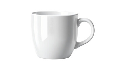 Fototapeta premium Pristine white ceramic mug isolated against a simple background ideal for various beverages