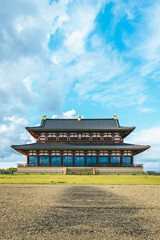 【奈良県】平城宮跡 大極殿と青空の風景