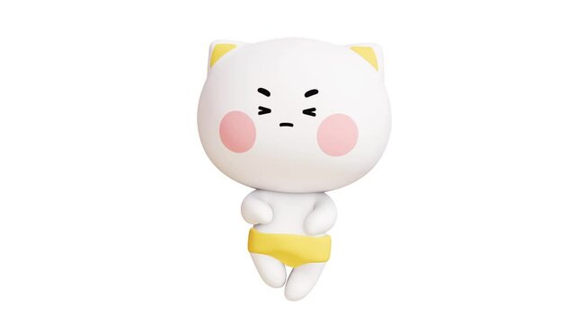3D 고양이 캐릭터 이모티콘 모션그래픽