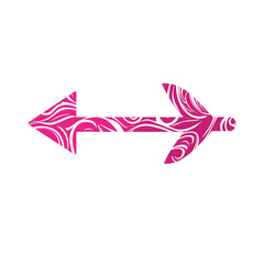 Bold Arrow with a Dynamic Pattern in Rich Magenta Isolated on Transparent Background