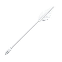 Sleek Arrow with Modern Accents in Pearlescent White Isolated on Transparent Background