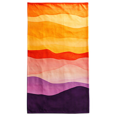 Sunset Inspired Beach Towel with Large Warm Toned C Isolated on Transparent Background
