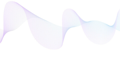 Abstract smooth frequency isolated element creative blue wave line blend curve flow technology modern white background. web banner vector beautiful waveform light music energy design.	