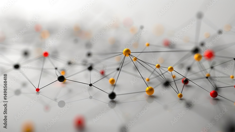 Poster abstract polygon data connect in seamless pattern with digital technology style design. particle con