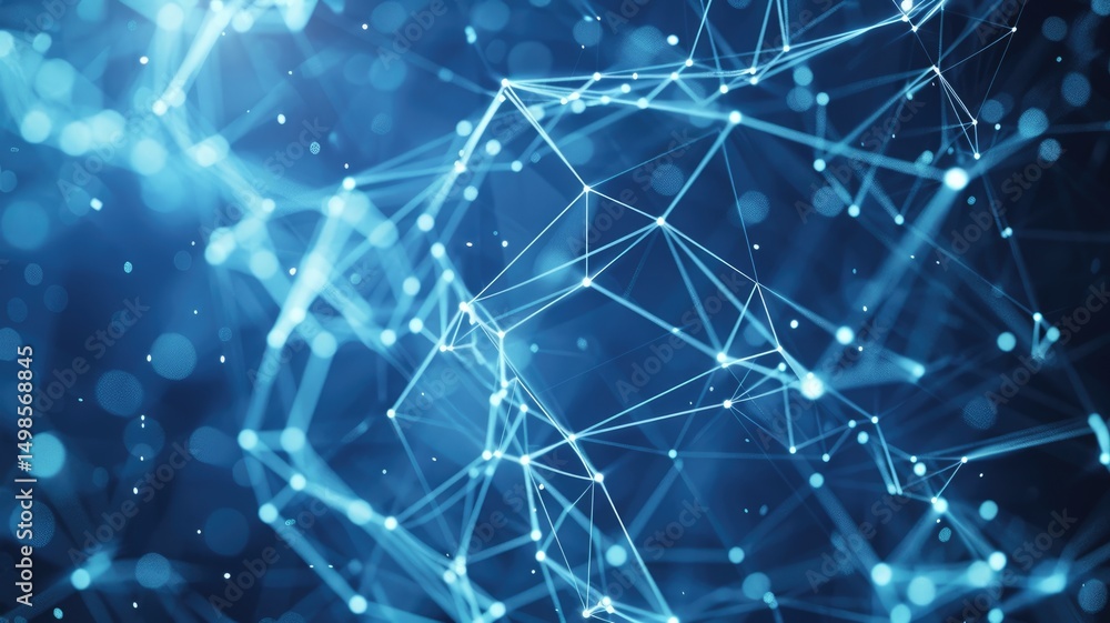 Poster abstract polygon data connect in seamless pattern with digital technology style design. particle con
