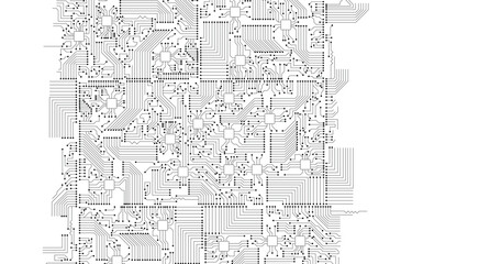 Abstract modern digital science technology futuristic circuit board. Abstract lines and dots connect background. Technology connection digital data and big data concept.