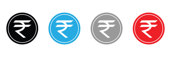 Indian rupee icon logo set vector . Vector Illustration .EPS 20 . 