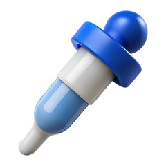 3d render of a blue pipette isolated on transparent background