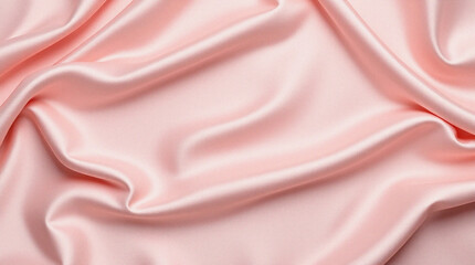 Fototapeta premium A delicate and alluring pink satin fabric, softly draped to create fluid waves of texture, conveying elegance and luxury. 