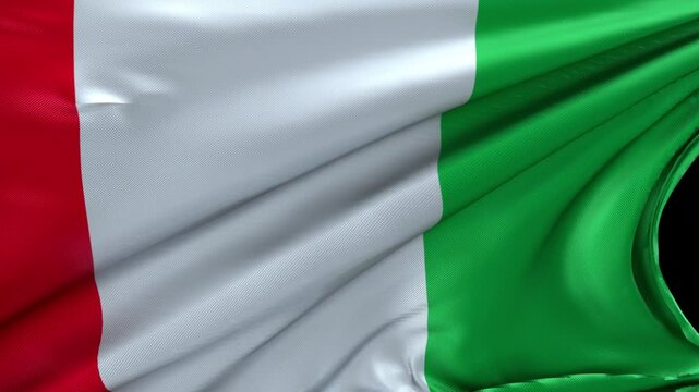 Wipe Transition Flag of Italy 3d rendering with alpha channel .
