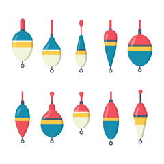 Set of Fishing Floats Vector Illustration © Think Studio