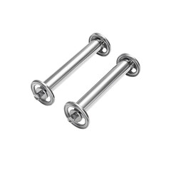 Obraz premium Two Polished Stainless Steel Industrial Rods with Flanges