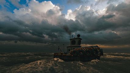 Ships sailing the seas