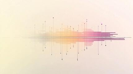 Abstract Data Stream Visualization with Lines and Shapes on a Light Background for Modern Technology