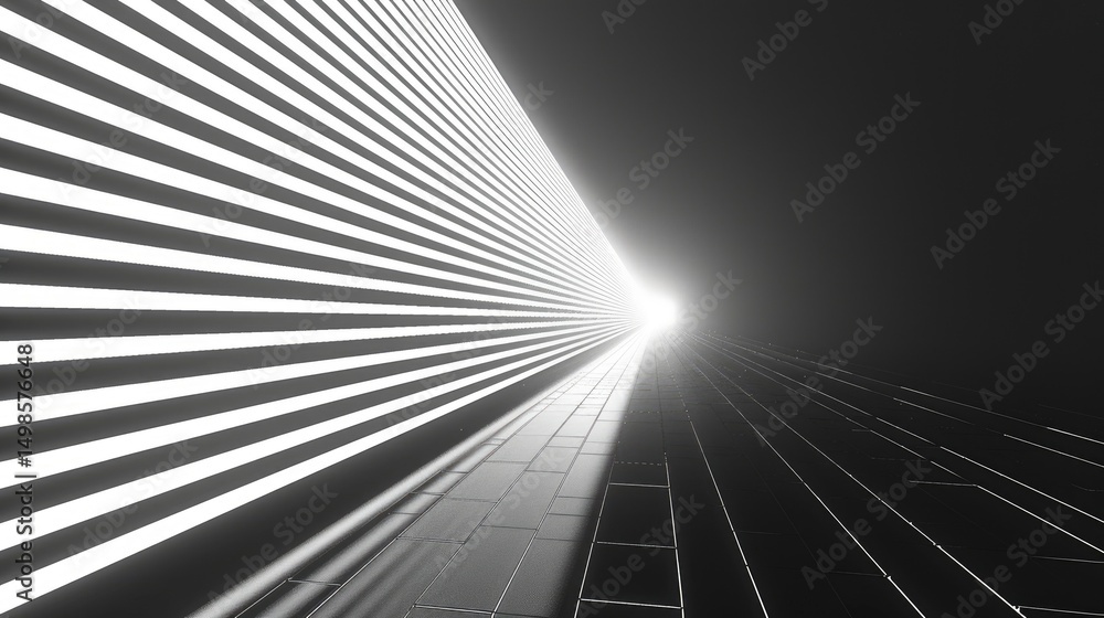 Poster a striking abstract composition featuring white geometric lines forming a dynamic pattern against a 