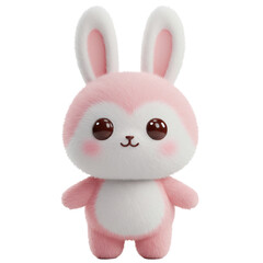 Fototapeta premium Adorable Pink Plush Bunny: A Fluffy Friend for Everyone