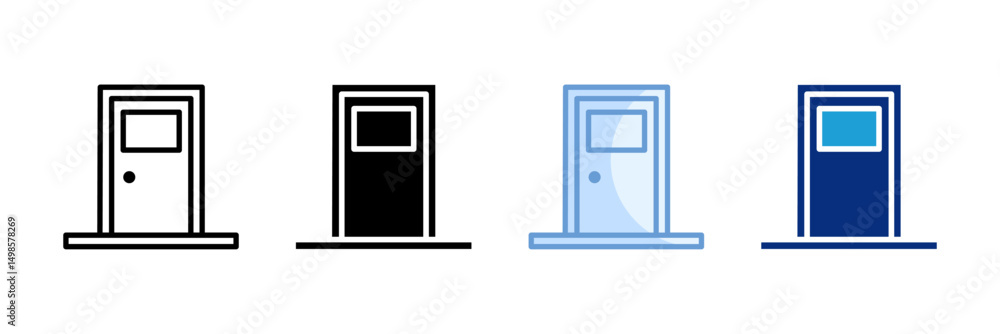 Poster Door Icon Set Multiple Style Collection