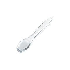 Transparent Plastic Spoon Isolated on Black Background