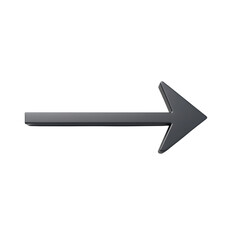 Sleek Arrow with Minimalist Aesthetic in Graphite Isolated on Transparent Background