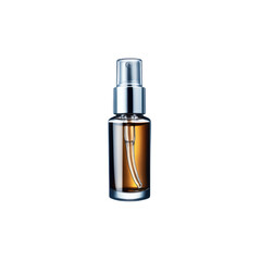 Amber Glass Spray Bottle with Silver Cap - Cosmetic Product Packaging Mockup