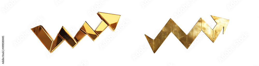 Poster set of abstract geometric design with gold colors. isolated on transparent background