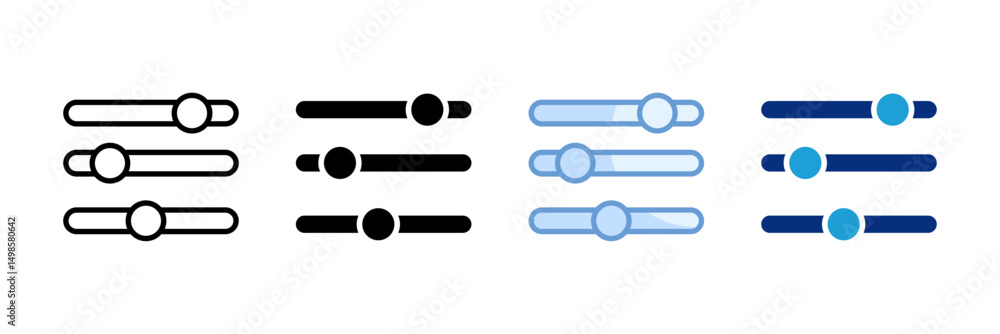 Poster options icon set multiple style collection